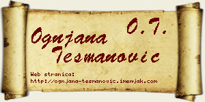 Ognjana Tešmanović vizit kartica